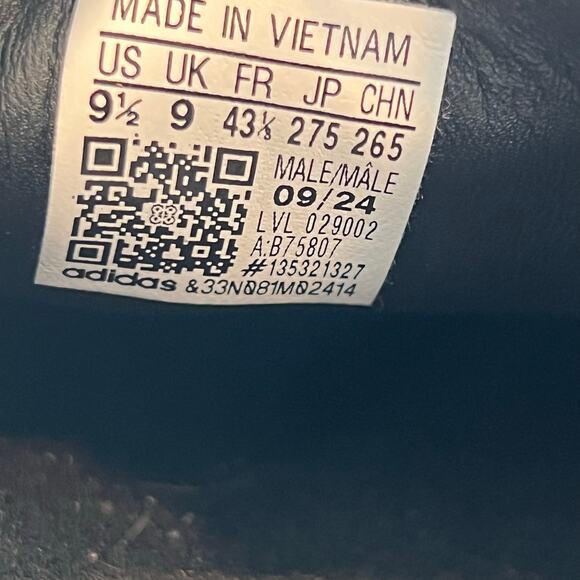 Adidas Samba black and white shoes suede size 9.5 men - Picture 7 of 9